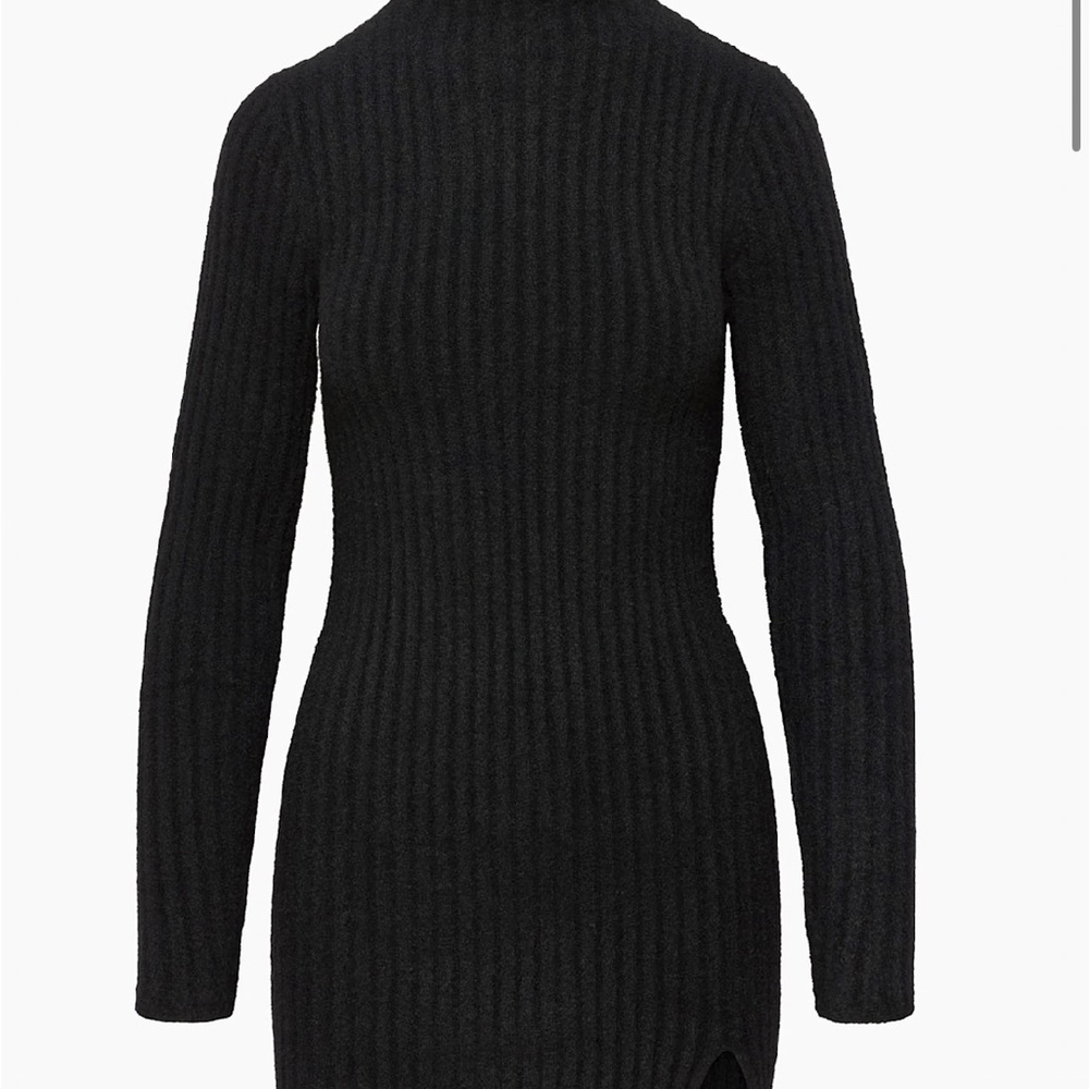Wilfred Black Ribbed Turtleneck Sweater Dress